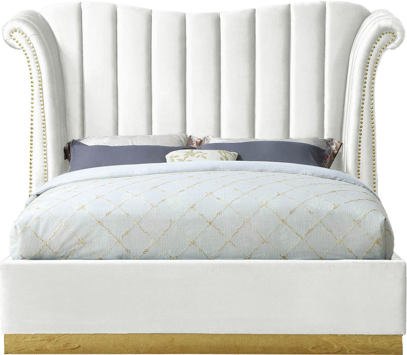 Flora Velvet Upholstered Bed