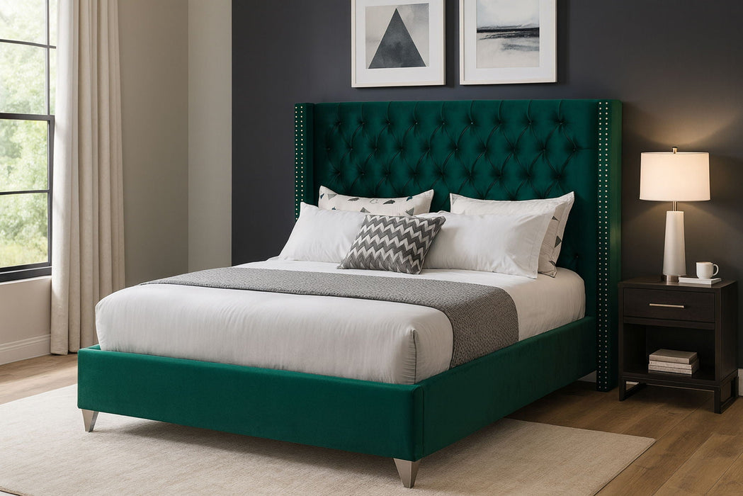 Aiden Velvet Upholstered Bed