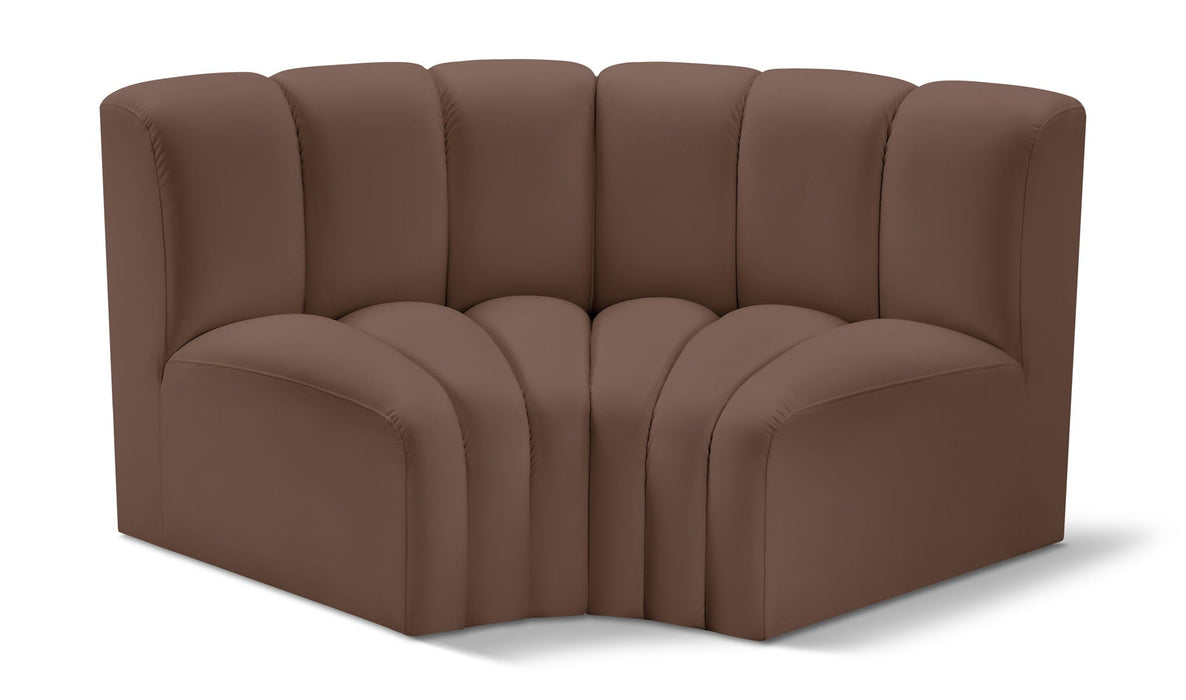 Arc 60" Vegan Leather Upholstered 2pc. Modular Sectional