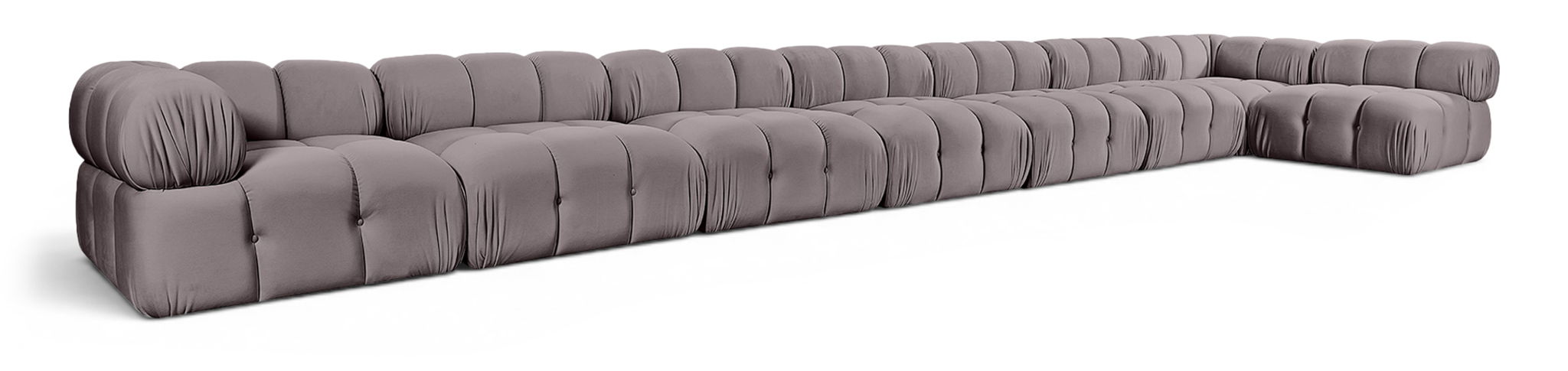 Orin 259" Velvet Performance Fabric Upholstered 8 Pc. Modular Sectional