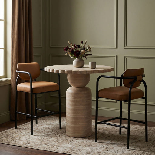 Serava Vegan Leather Upholstered Counter Stool