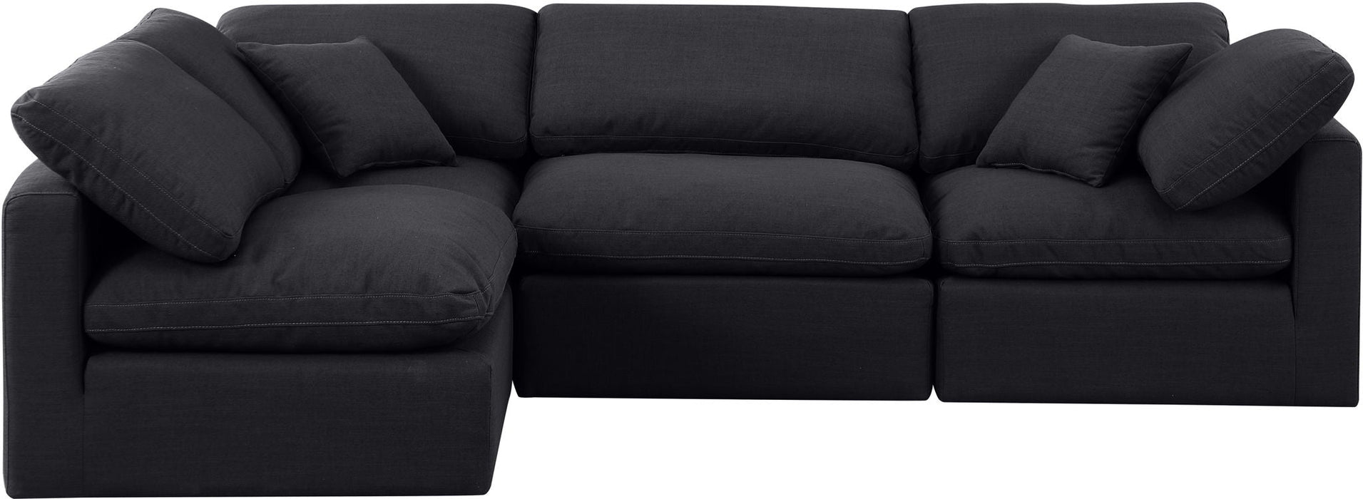 Indulge 105" Linen Textured Fabric Upholstered 4pc. Modular Sectional