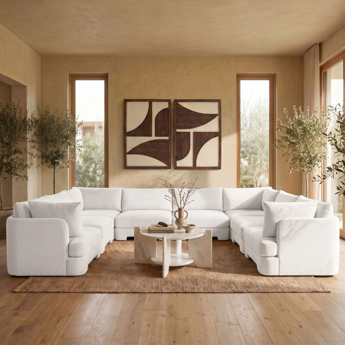Hammond 148" Velvet Performance Fabric Upholstered 8pc. Modular Sectional