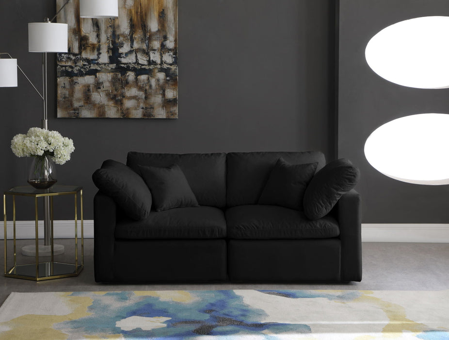 Plush 70" Velvet Upholstered Standard Comfort 2pc. Modular Loveseat