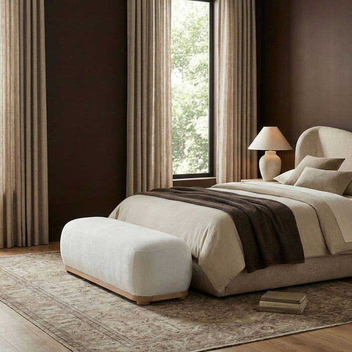 Calum Chenille Fabric Upholstered Bench