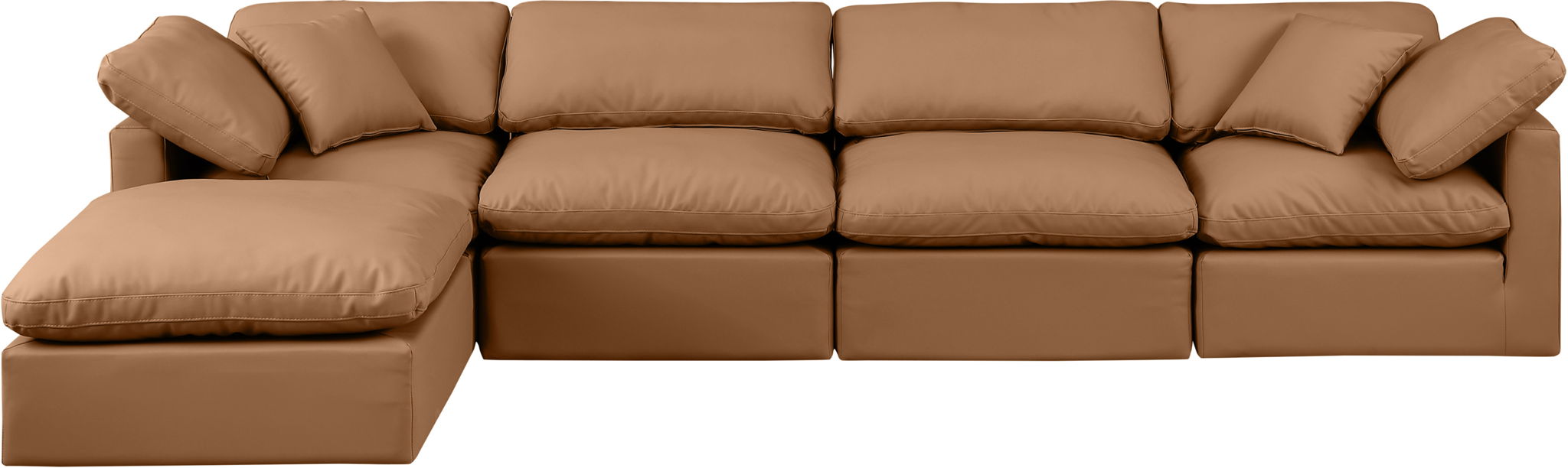Indulge 140" Vegan Leather Upholstered 5pc. Modular Sectional