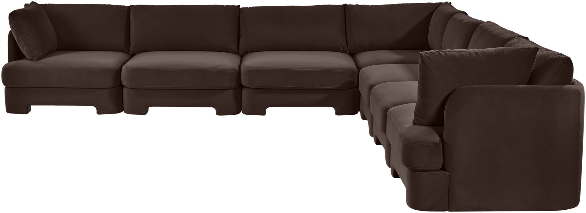 Seccional modular tapizado de terciopelo de alto rendimiento Hammond de 148" de 7 piezas