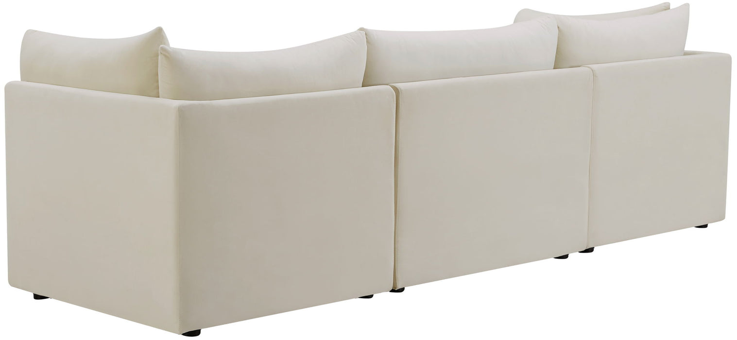 Jacob 103" Velvet Upholstered 3pc. Modular Sofa