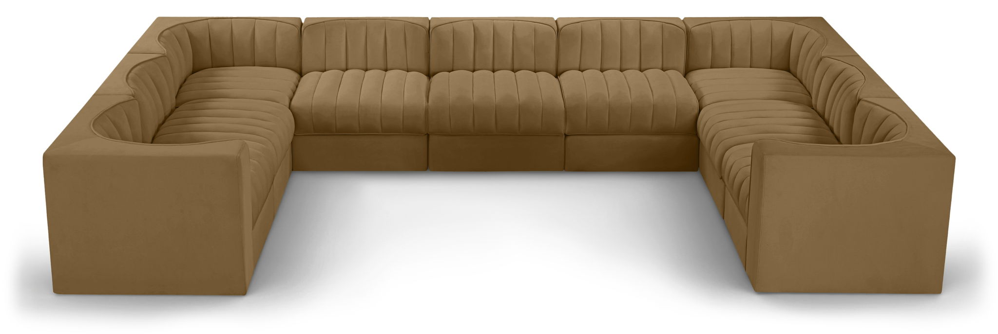 Seccional modular tapizado de terciopelo de alto rendimiento Rummi de 155" de 9 piezas