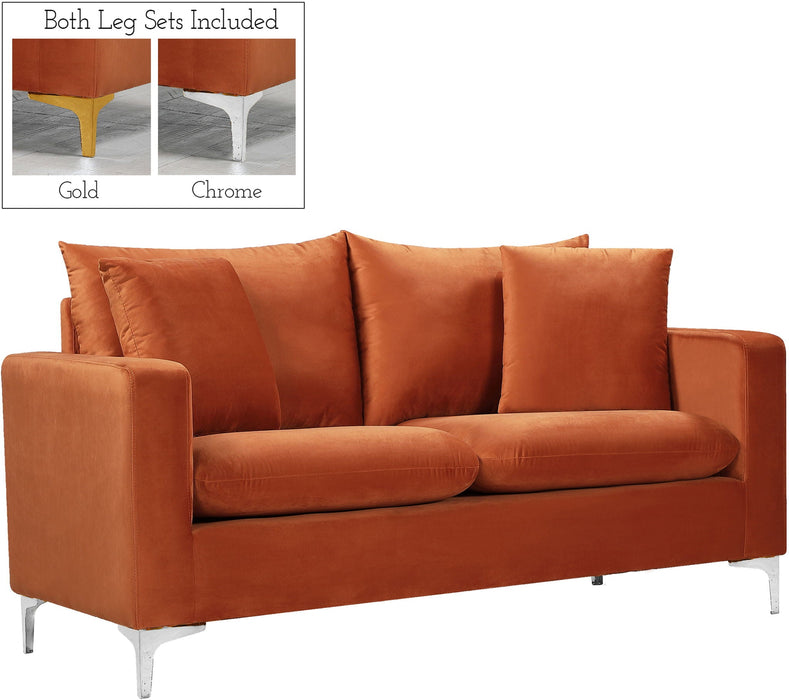Loveseat tapizado de terciopelo Naomi de 58"