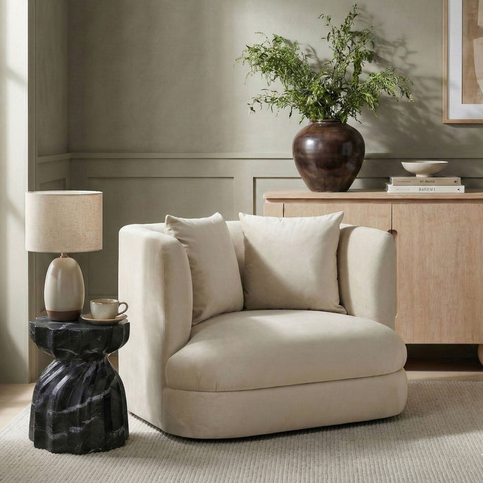 Alder Velvet Upholstered Accent Chair