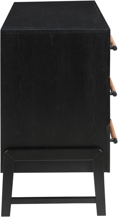 Kaya Oak Veneer And Vegan Leather Handle Dresser