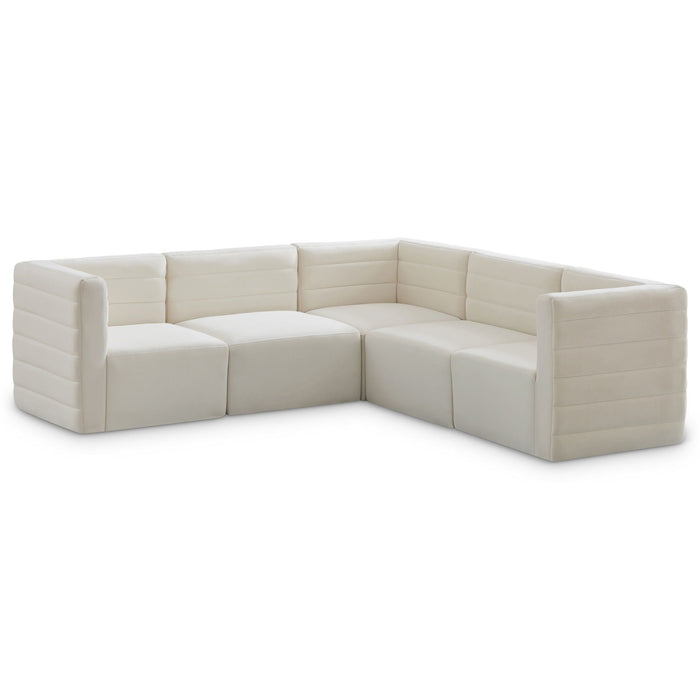 Quincy 95" Velvet Upholstered Comfort 5pc. Modular Sectional