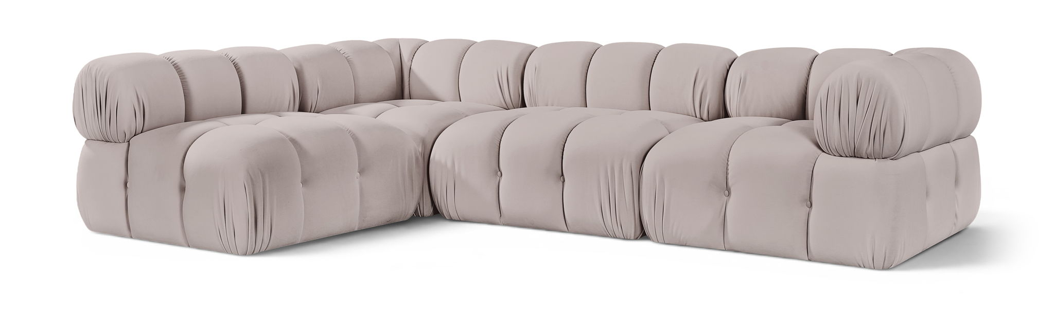 Orin 111" Velvet Performance Fabric Upholstered 4 Pc. Modular Sectional