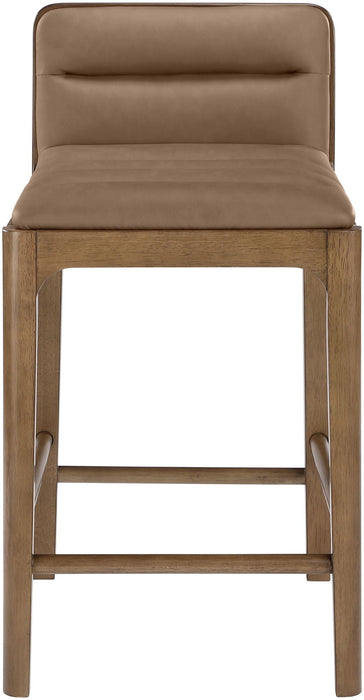Ellis Cane And Vegan Leather Upholstered Counter Stool