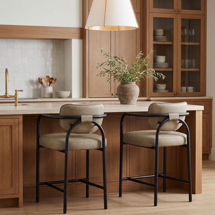 Serava Vegan Leather Upholstered Bar Stool