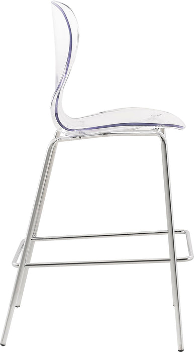 Clarion Lucite Seat And Metal Base Counter Stool