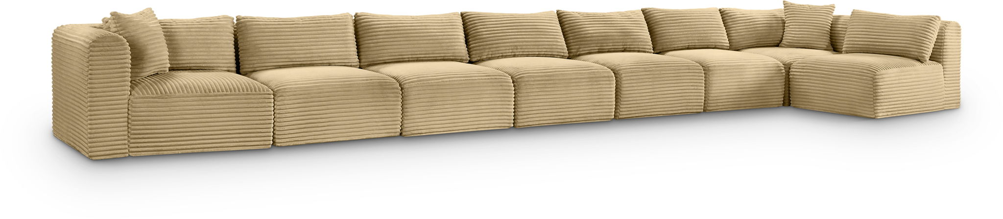 Shaggy 233" Corduroy Performance Fabric Upholstered Modular Sectional