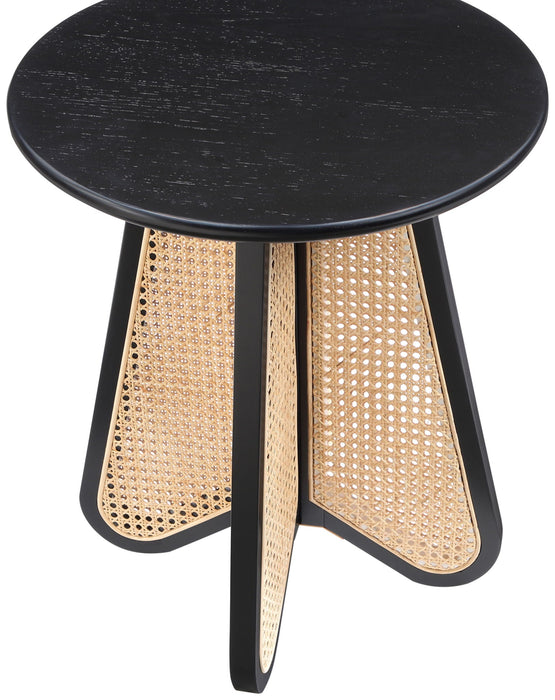 Mesa de centro de rejilla natural con enchapado de roble Butterfly
