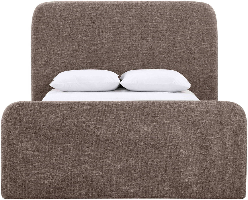 Fira Linen Textured Fabric Upholstered Bed