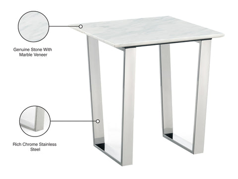 Carlton Marble Veneer Top And Chrome Steel Base Coffee Table