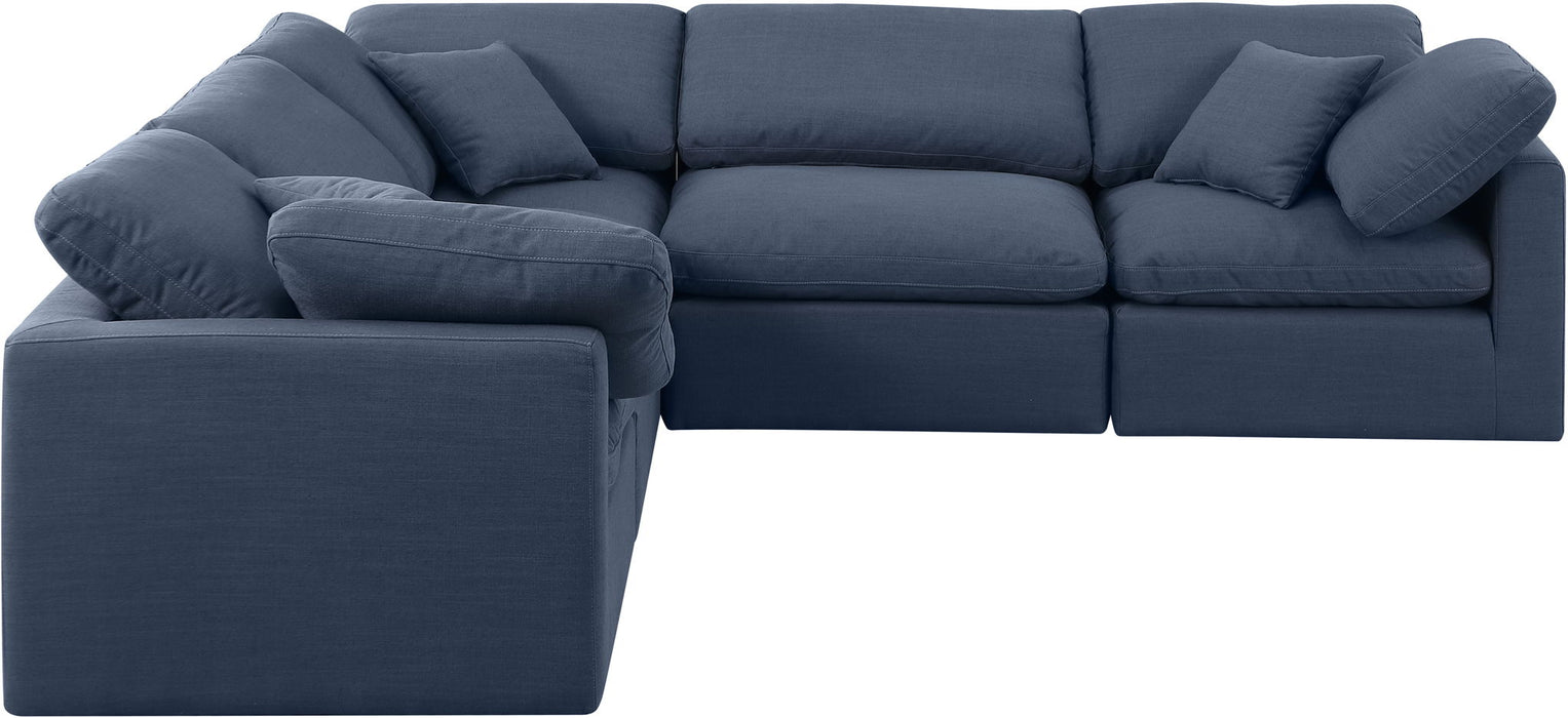 Indulge 105" Linen Textured Fabric Upholstered 5pc. Modular Sectional