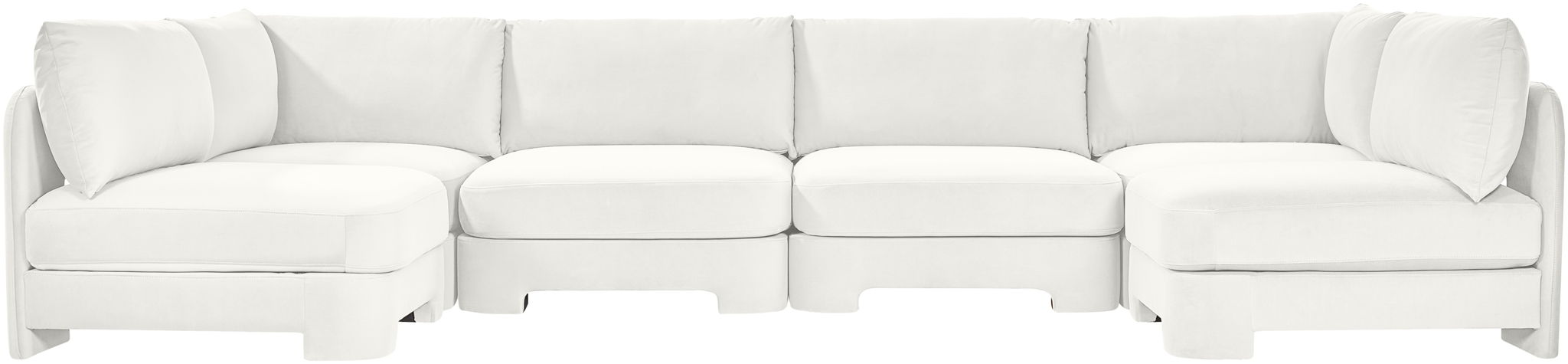 Hammond 148" Velvet Performance Fabric Upholstered 6pc. Modular Sectional