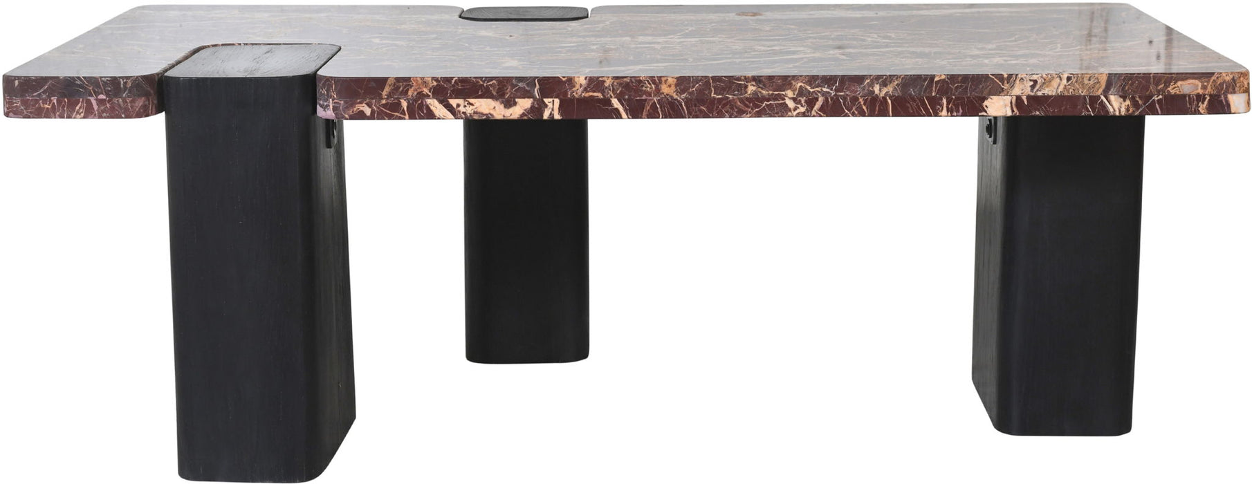 Ravenna Genuine Marble Top And Oak Wood Base Coffee Table