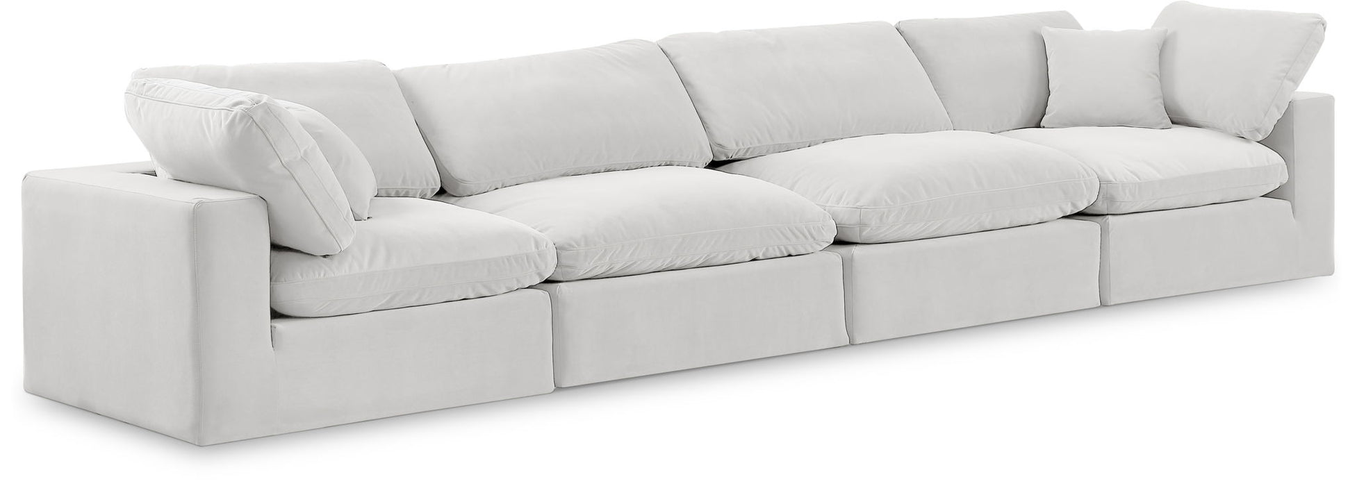 Comfy 158" Velvet Upholstered 4pc. Modular Sofa
