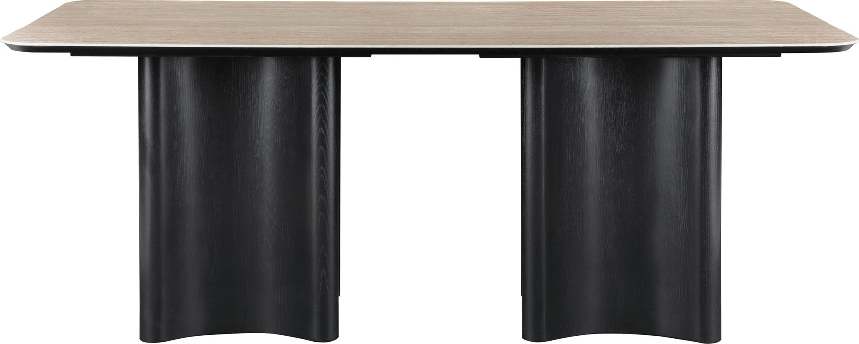 Corvina 78" Travertine Sintered Stone Top And Oak Veneer Base Dining Table