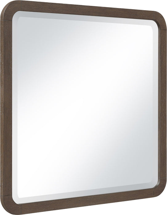 Morino 42" W X 40" H Oak Veneer And Solid Wood Frame Mirror