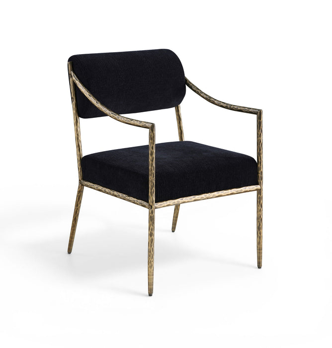Bastille Chenille Fabric Upholstered Dining Arm Chair