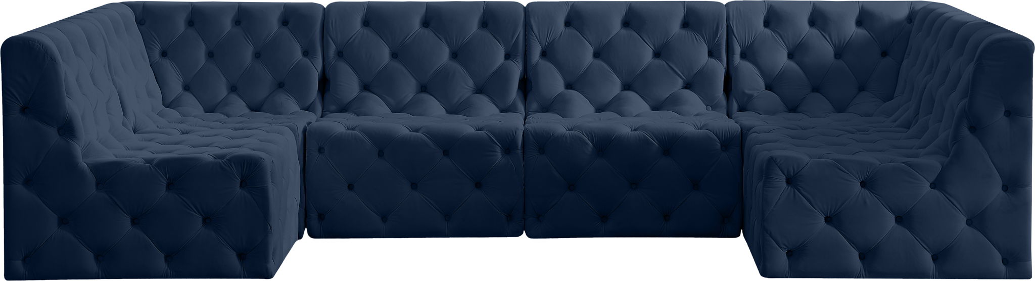 Seccional modular tapizado de terciopelo Tuft de 157" de 6 piezas