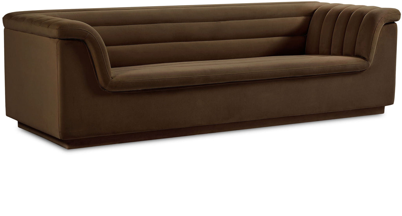 Cascade 94" Velvet Upholstered Fabric Upholstered Sofa