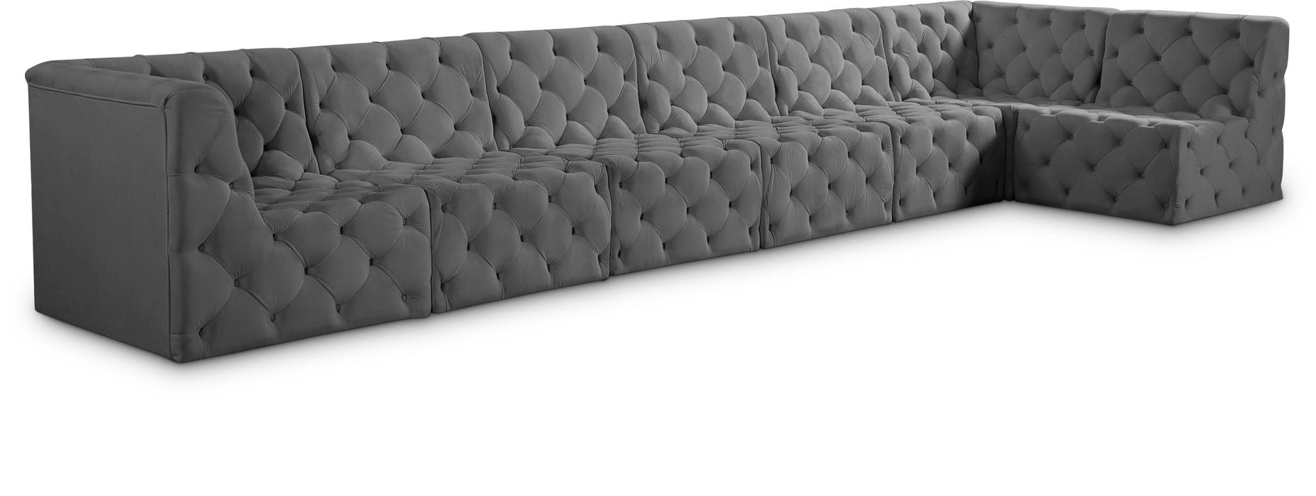 Tuft 186" Velvet Upholstered 7pc. Modular Sectional