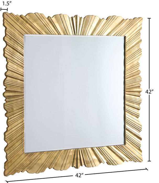 Golda 43" W X 43" H Gold Leaf Frame Mirror