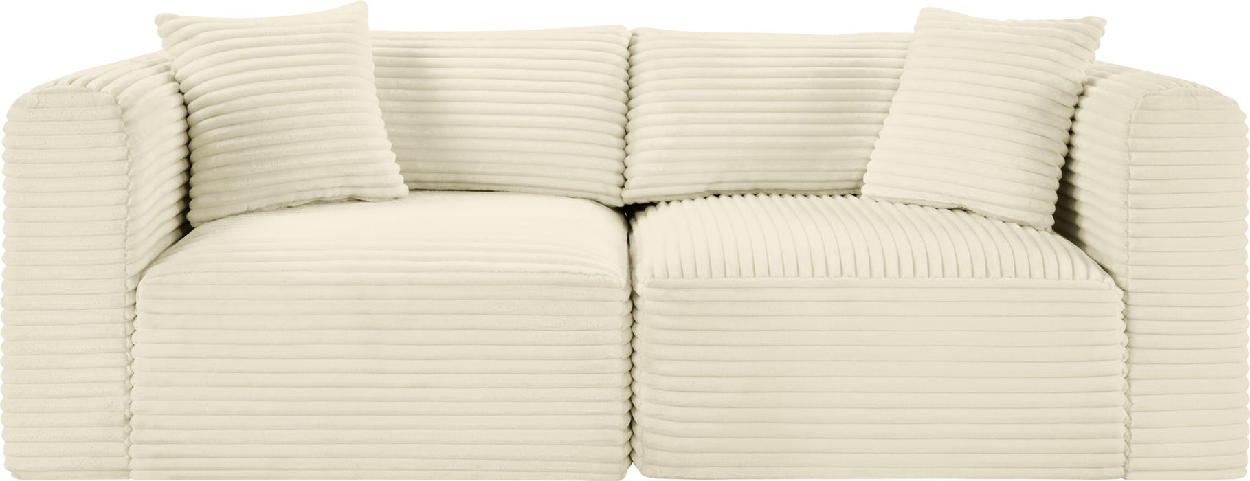 Shaggy 78" Corduroy Performance Fabric Upholstered Modular Loveseat