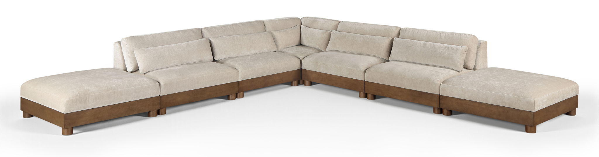 Turin 160" Chenille Fabric Upholstered 7pc. Modular Sectional