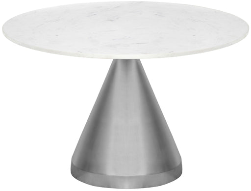 Emery 48" Genuine Marble Top And Steel Base Dining Table