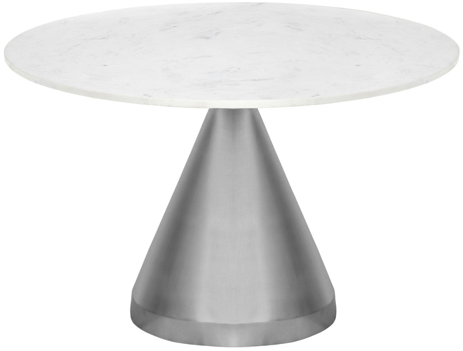 Emery 48" Genuine Marble Top And Steel Base Dining Table
