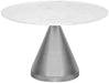 Emery 48" Genuine Marble Top And Steel Base Dining Table