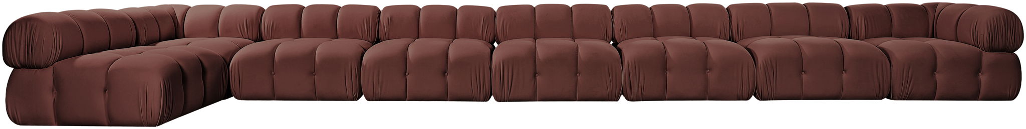 Orin 259" Velvet Performance Fabric Upholstered 8 Pc. Modular Sectional