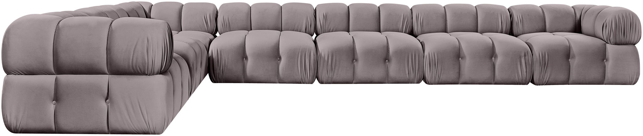 Seccional modular tapizado de terciopelo de alto rendimiento Orin de 185" de 7 piezas