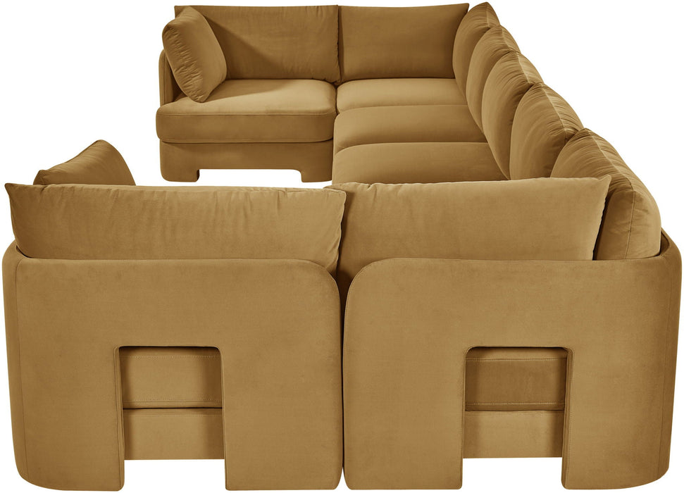 Hammond 185" Velvet Performance Fabric Upholstered 7pc. Modular Sectional