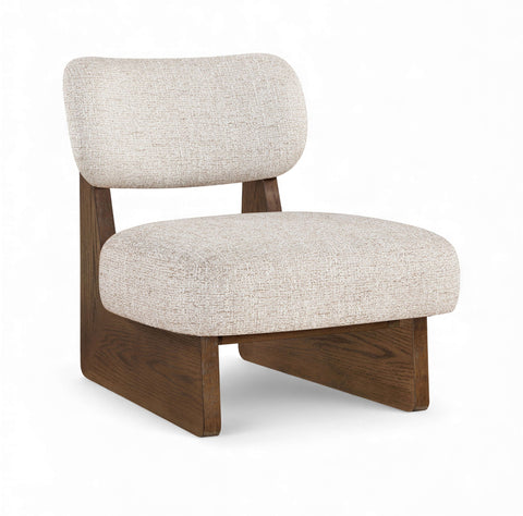 Silla tapizada de tela con textura de lino Vetra