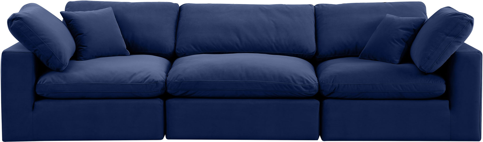 Comfy 119" Velvet Upholstered 3pc. Modular Sofa