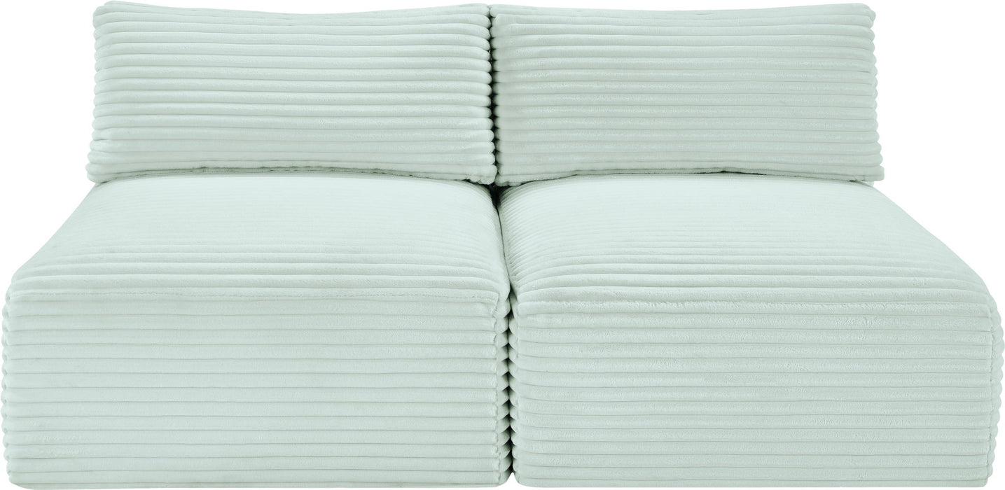 Shaggy 62" Corduroy Performance Fabric Upholstered Modular Loveseat