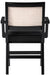 Abby Cane And Vegan Leather Upholstered Dining Arm Chair