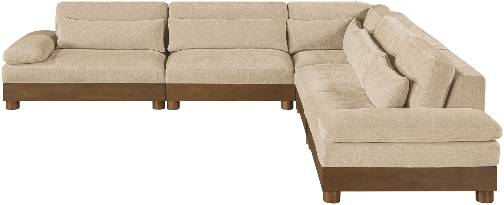 Seccional modular tapizado de chenilla Turin de 127.75" de 5 piezas