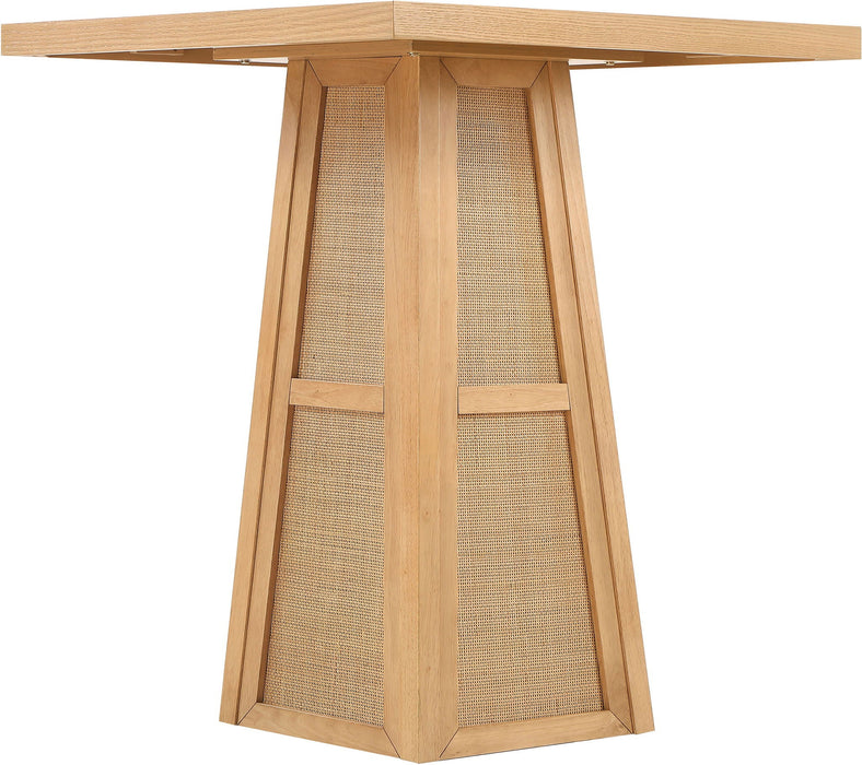 Fenwick 36.25" Cane, Oak Veneer And Solid Wood Bar Height Table